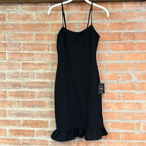 Lulus Spoonful of Sass Ruffled Bodycon Mini Dress Black Size S